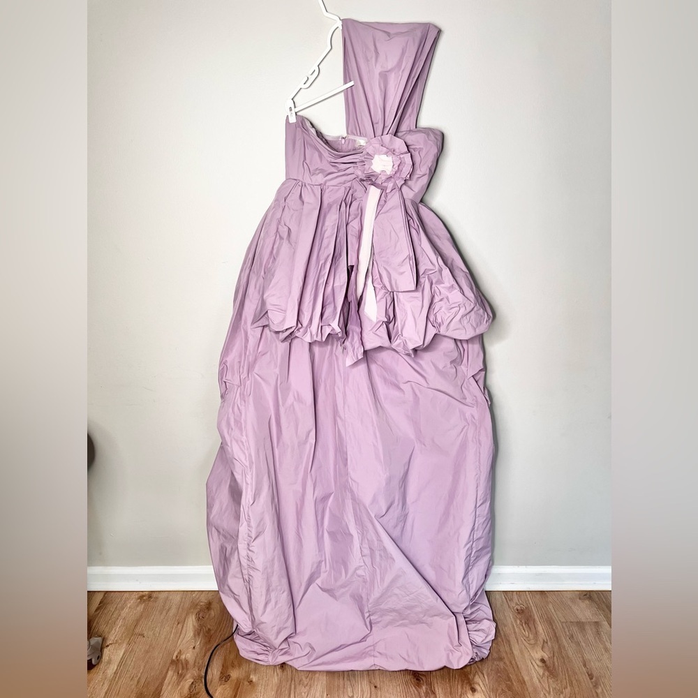 LoveShackFancy Adair High Low Taffeta Maxi Dress In Purple Size 12/XL Prom - Picture 4 of 10